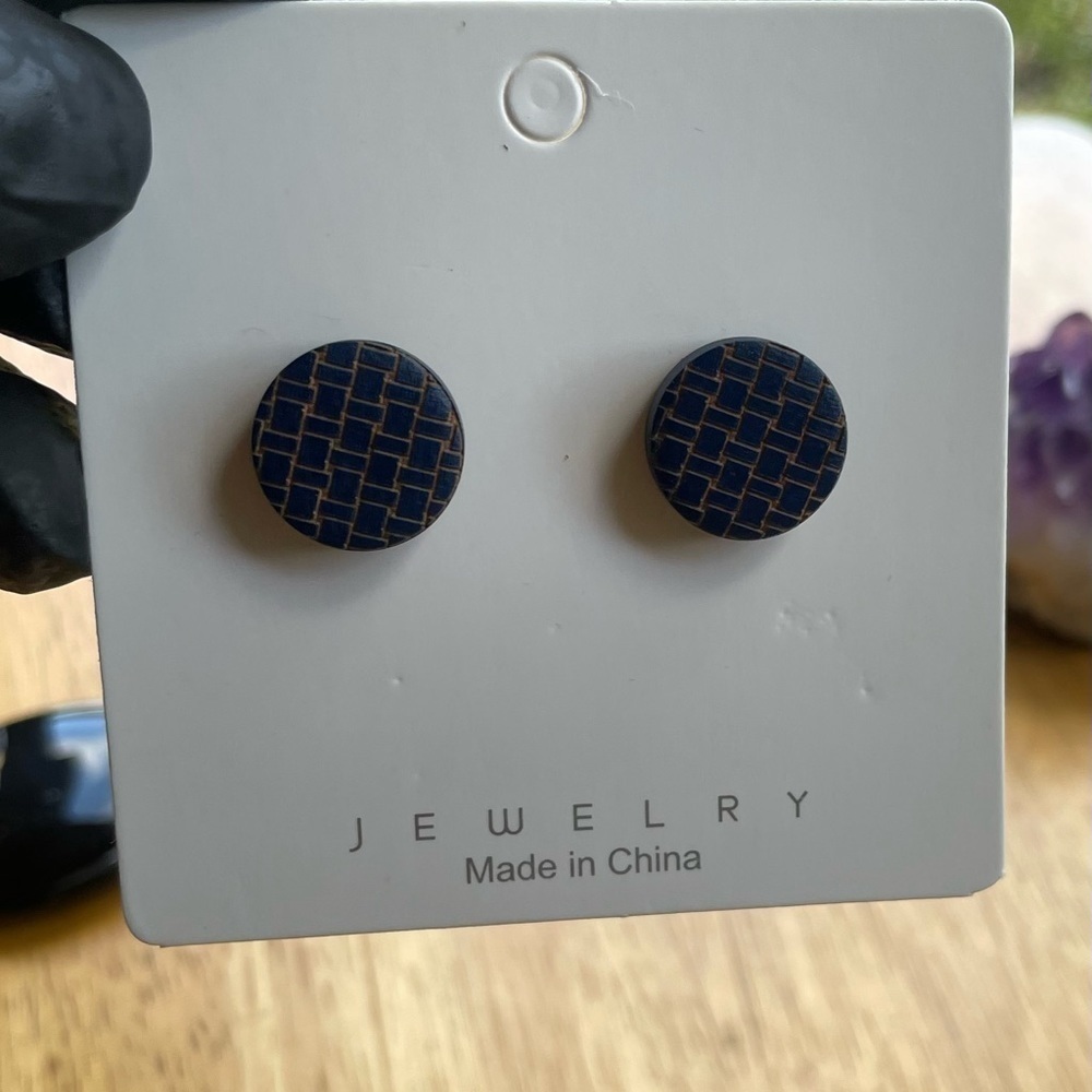 Denim Blue Stud Earrings